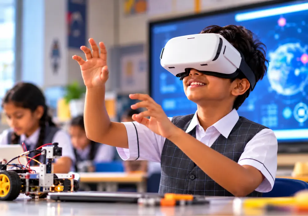 Indian students learning together