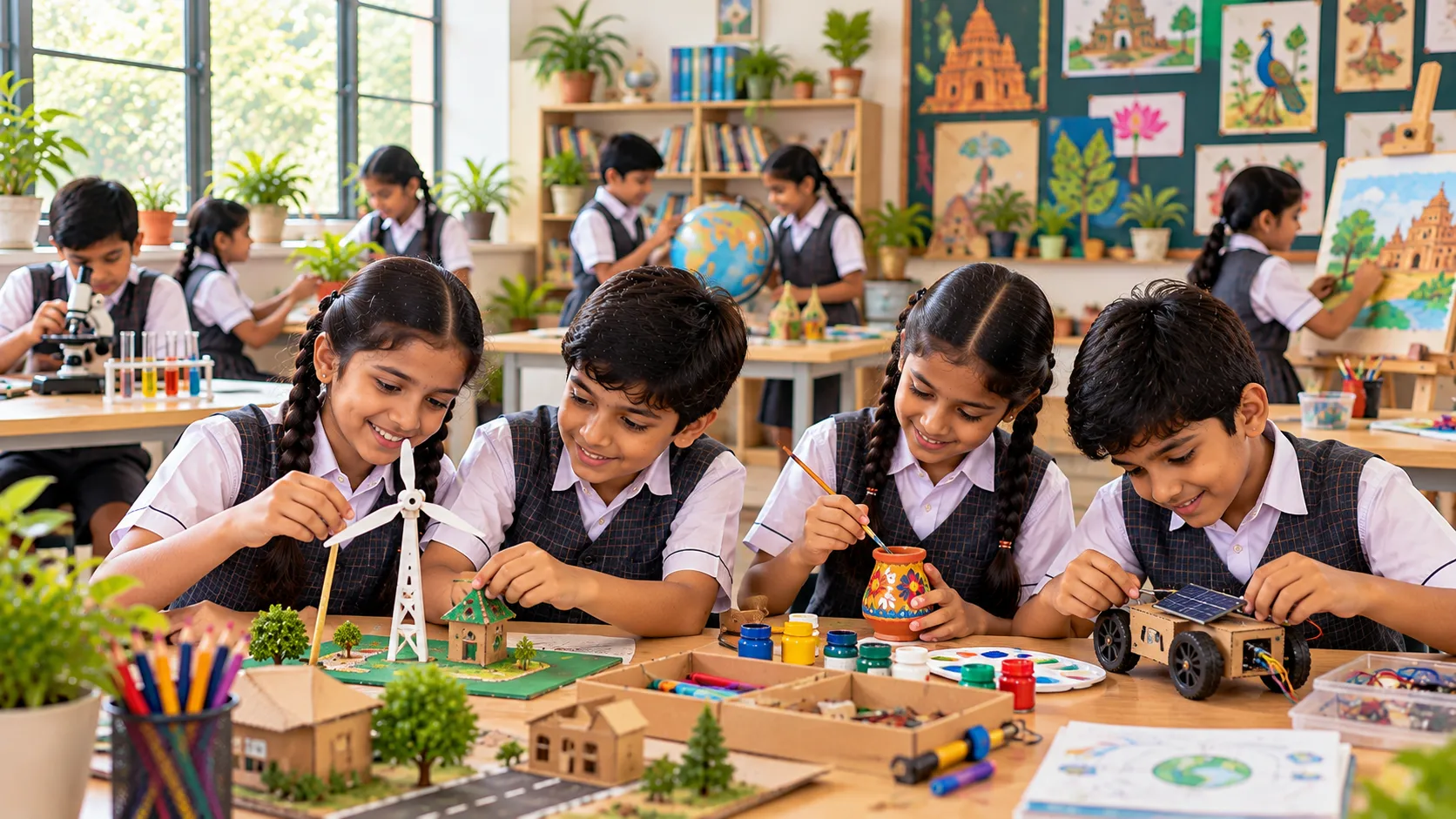 Students learning together through experiments